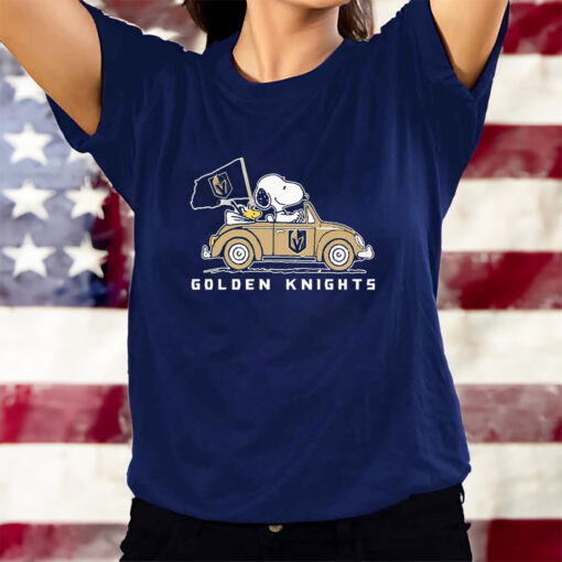 Vegas Golden Knights X Peanuts Snoopy And Woodstock On Car T-Shirts