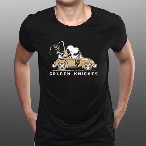 Vegas Golden Knights X Peanuts Snoopy And Woodstock On Car T-Shirtt