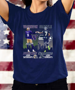 Washington Huskies On Saturdays And Seattle Seahawks On Sundays T-Shirtt