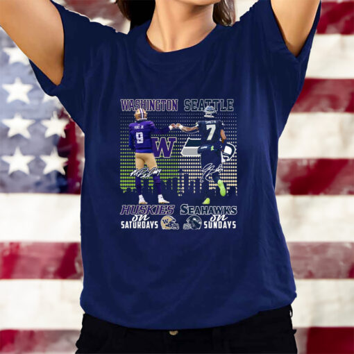 Washington Huskies On Saturdays And Seattle Seahawks On Sundays T-Shirtt