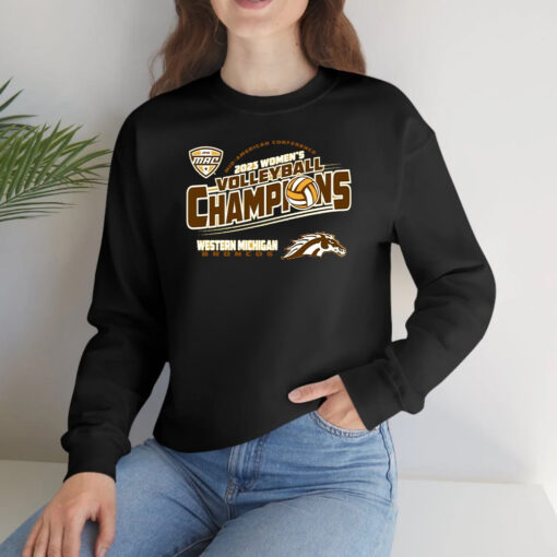 Western Michigan Broncos Women’s Volleyball 2023 MAC Tournament Champions T-Shirts