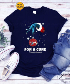 Women’s Christmas Hope For A Cure Diabetes Awareness Print Long Sleeve Sweat T-Shirt