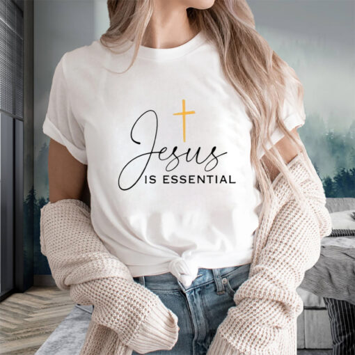 Women’s Jesus Is Essential Print Long Sleeve Sweat T-Shirts