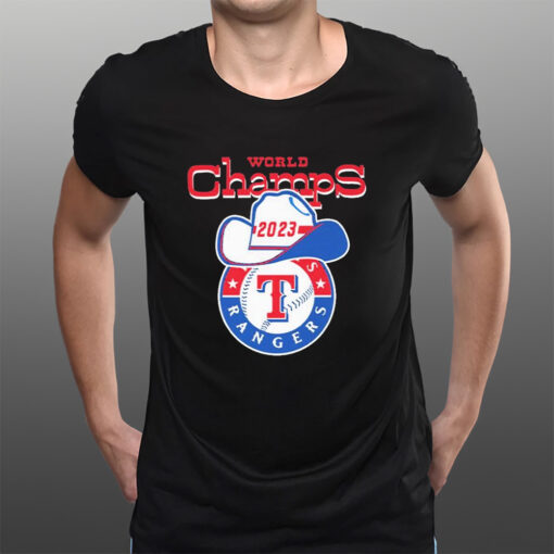 World Champs 2023 Texas Rangers Logo Cowboy T-Shirts