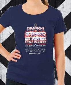 World Series Champions Texas Rangers Team 2023 Went And Take It Signatures TShirt