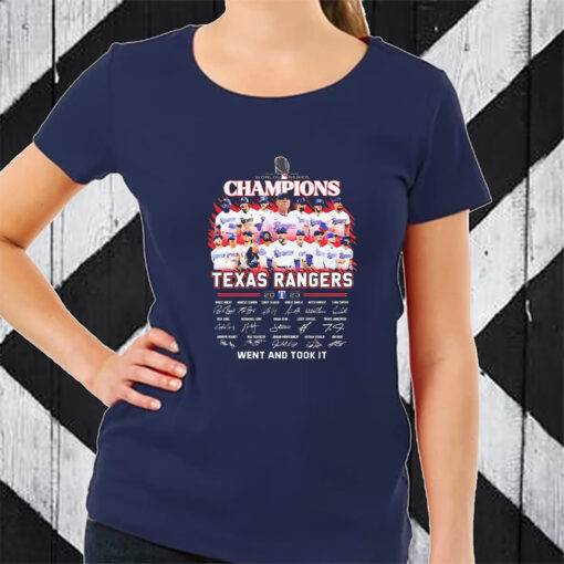 World Series Champions Texas Rangers Team 2023 Went And Take It Signatures TShirt