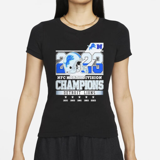 2023 NFC North Division Champions Lions T-Shirts