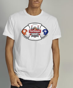 2023 Taxslayer Gator Bowl Clemson Tigers vs Kentucky Wildcats Helmet Head To Head Shirt