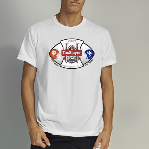 2023 Taxslayer Gator Bowl Clemson Tigers vs Kentucky Wildcats Helmet Head To Head Shirt