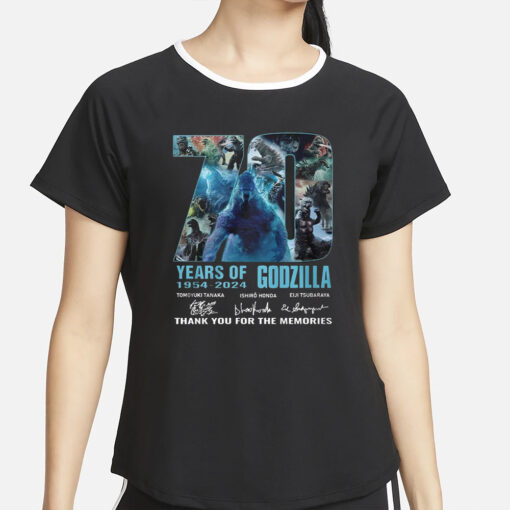 70 Years Of 1954 – 2024 Godzilla Thank You For The Memories T-Shirt2