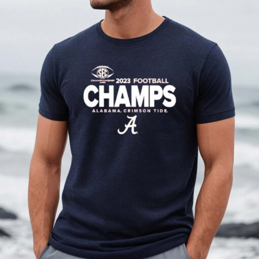 Alabama Crimson Tide Blue 84 2023 Sec Football Conference Champions Locker Room Shirts