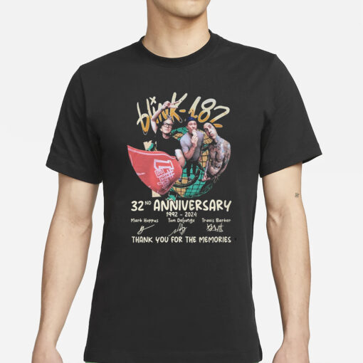 Blink-182 32nd Anniversary 1992 – 2024 Thank You For The Memories T-Shirts