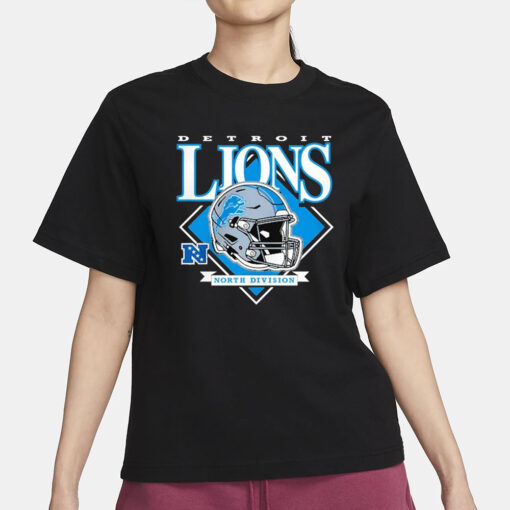 Detroit Lions New Era Gray Big & Tall Helmet T-Shirt3