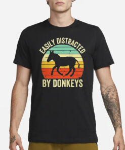 Easily Distracted By Donkeys Retro Classic T-Shirt1