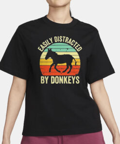 Easily Distracted By Donkeys Retro Classic T-Shirt3