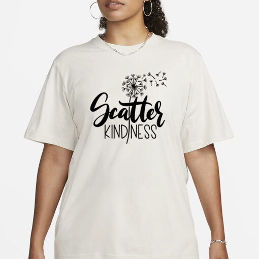 Scatter Kindness Dandelion Letter Casual T-Shirt3