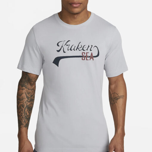 Seattle Kraken Ice Blue Applique T-Shirt