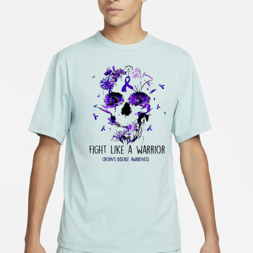 Skull Fight Like A Warrior Crohn’s Disease Awareness T-Shirt3