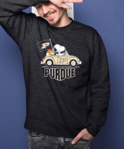 Snoopy and Woodstock Driving Car Purdue Boilermakers 2023 T-Shirtt