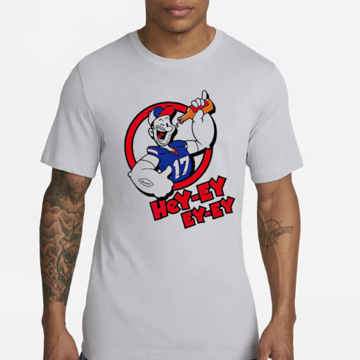 Strong To The Finish Hey Ey Ey Bills Josh Allen T-Shirts