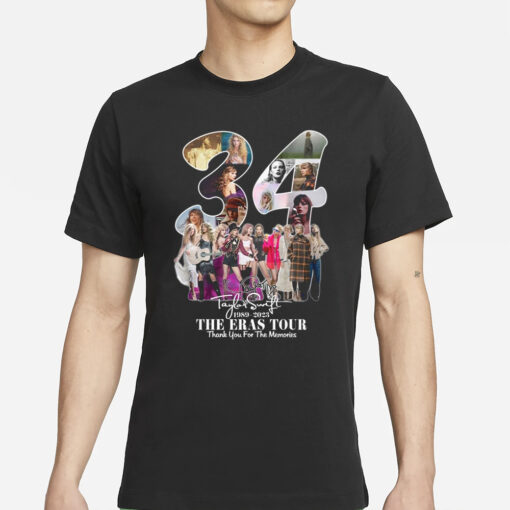 Taylor Swift 34 Years 1989 – 2023 The Eras Tour Thank You For The Memories T-Shirts