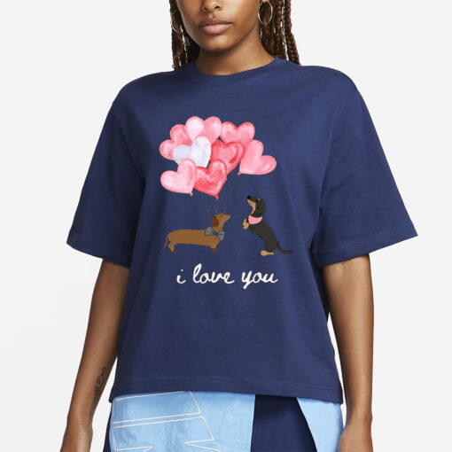 Valentine’s Day Love Dachshund Casual T-Shirt2