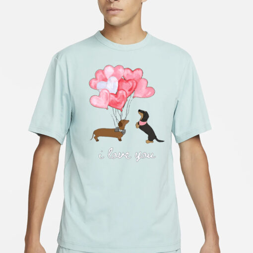 Valentine’s Day Love Dachshund Casual T-Shirt4