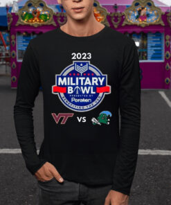 Virginia Tech Hokies Vs Tulane Green Wave Military Bowl 2023 Logo T-Shirt