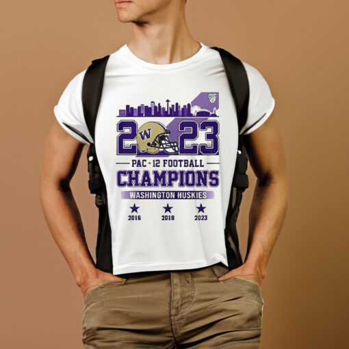 Washington Huskies 2023 Pac 12 Football Champions T-Shirts