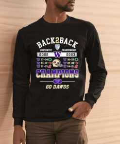 Washington Huskies Back 2 Back Pac-12 Champions Go Dawgs Shirt