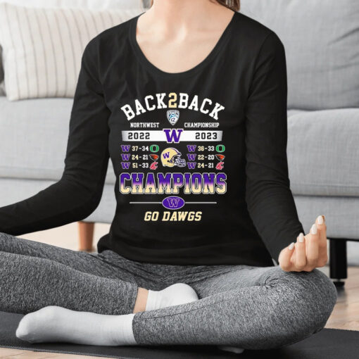 Washington Huskies Back 2 Back Pac-12 Champions Go Dawgs Shirts