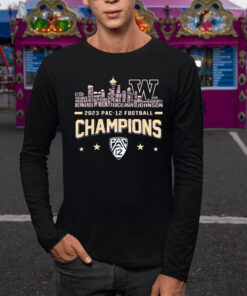 Washington Huskies Skyline Players Name 2023 PAC-12 Football Champions T-Shirt