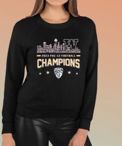 Washington Huskies Skyline Players Name 2023 PAC-12 Football Champions TShirt