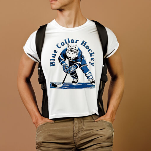 Wolf Blue Collar Hockey T-Shirts