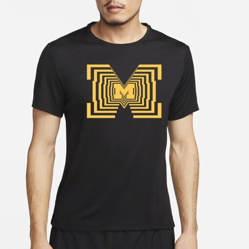 Blue & Maize Tunnel Michigan Wolverines T-Shirt4