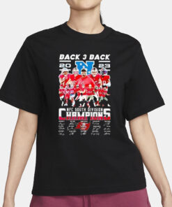 Buccaneers Back 3 Back 2023 NFC South Division Champions signatures T-Shirt3