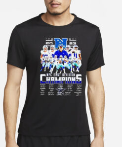 Cowboys 2023 NFC East Division Champions Signatures T-Shirt2