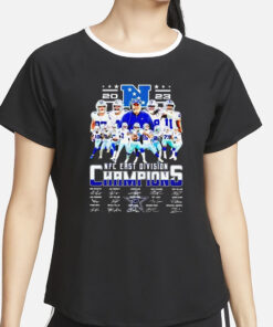 Cowboys 2023 NFC East Division Champions Signatures T-Shirt4