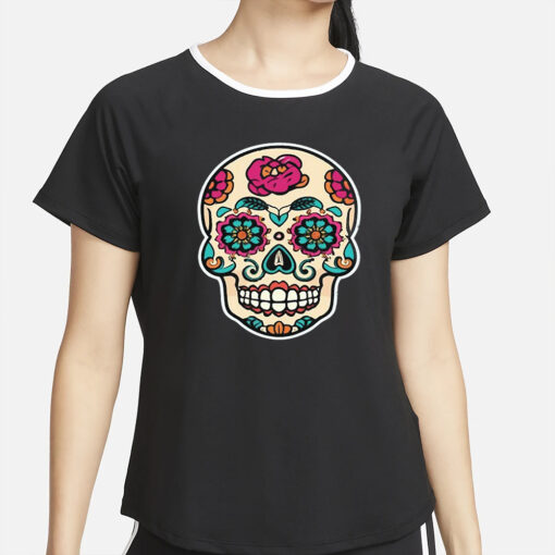 Funny Skull Skeleton Flower T-Shirt2