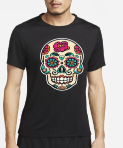 Funny Skull Skeleton Flower T-Shirt4