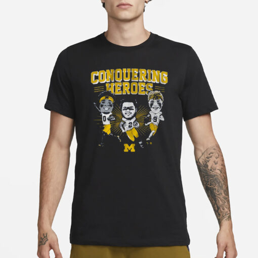 Michigan Football 2023 Caricatures Conquering Heroes T-Shirt1