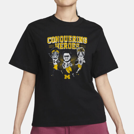 Michigan Football 2023 Caricatures Conquering Heroes T-Shirt3