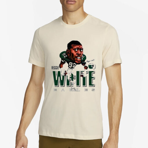 Reggie White Philadelphia Eagles Legend Retro Caricature T-Shirt4