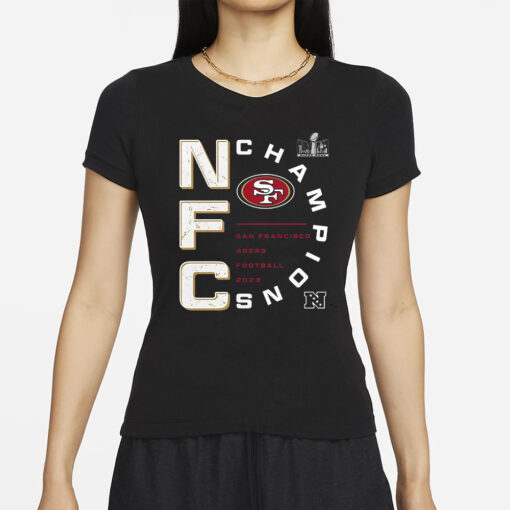 San Francisco 49ers 2023 Nfc Champions Right Side Draw T Shirt