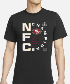 San Francisco 49ers 2023 Nfc Champions Right Side Draw T Shirts