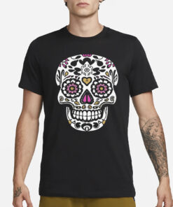 Skull Skeleton Flower Funny T-Shirt1