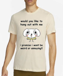 Stinkykatie Would You Like To Hang Out With Me I Promise I Wont Be Weird Or Annoying T-Shirt2