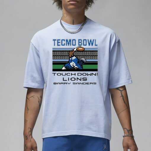 Tecmo Bowl Touch Down Lions Barry Sanders T-Shirt13