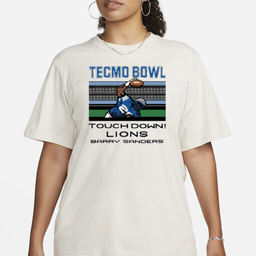 Tecmo Bowl Touch Down Lions Barry Sanders T-Shirt3