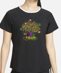 Watercolor Mardi Gras Bead Tree T-Shirt4